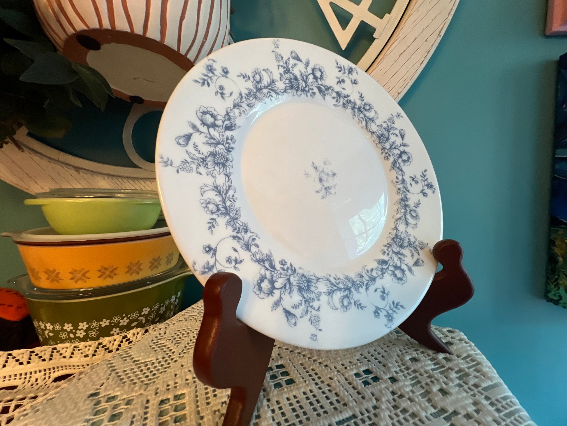 Collectible French Arcopal plates for table settings or display