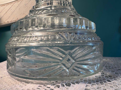 Art Deco Antique Glass Dresser Box | Powder Jar | 6" Collectible Glassware