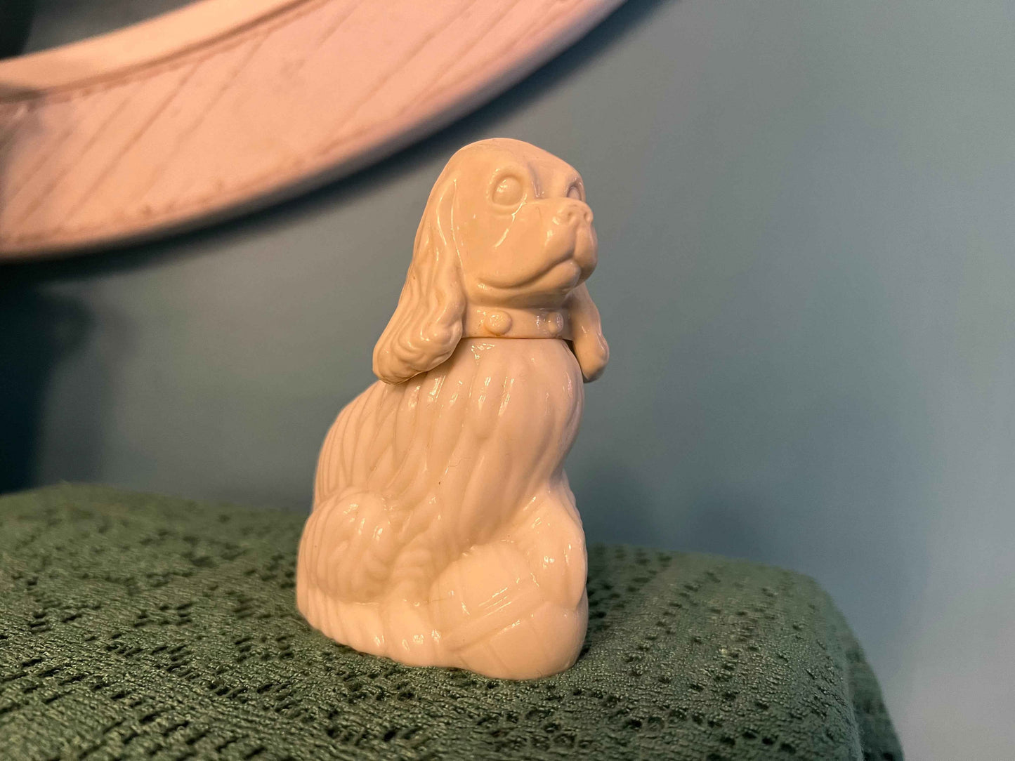 Vintage Avon Lady Spaniel Patchwork Cologne | Collectible Mid-Century Perfume Bottle