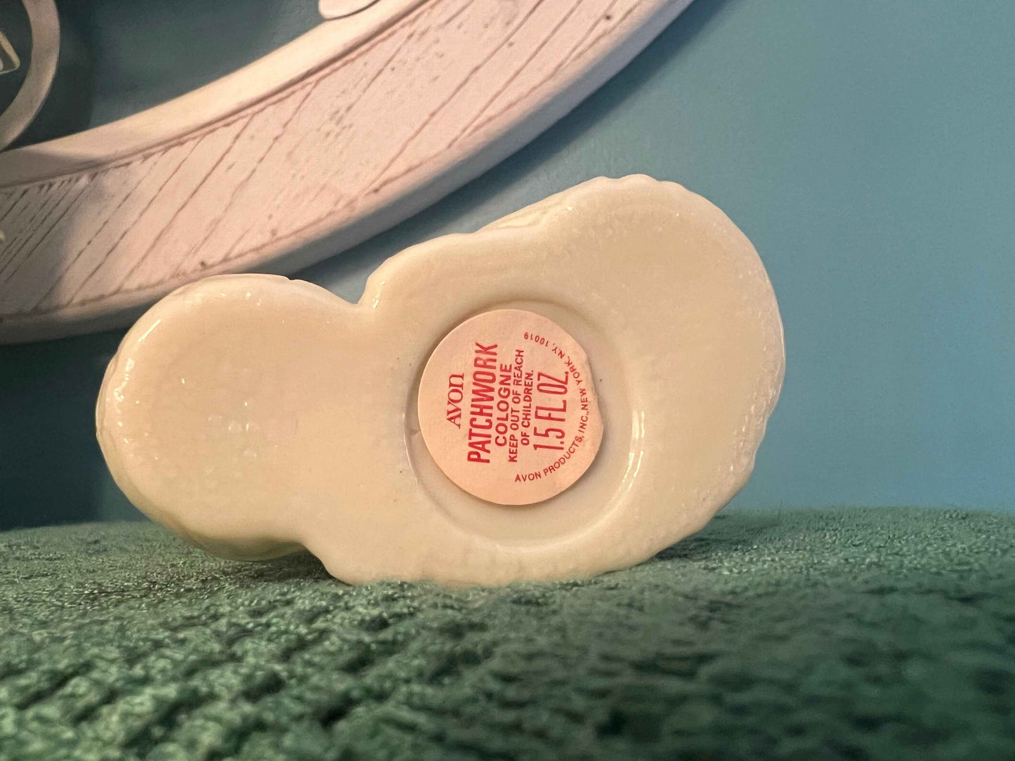 Vintage Avon Lady Spaniel Patchwork Cologne | Collectible Mid-Century Perfume Bottle