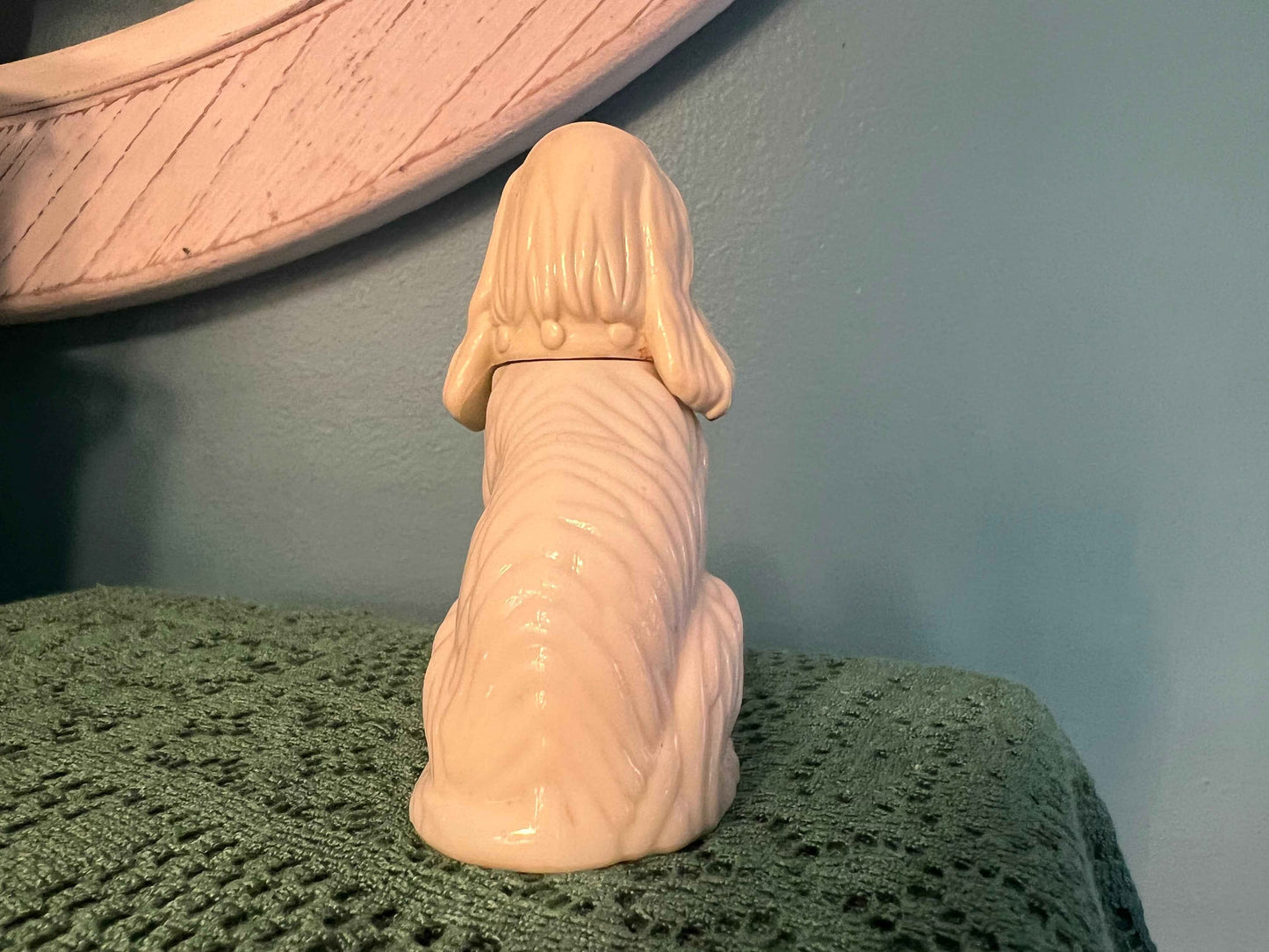 Vintage Avon Lady Spaniel Patchwork Cologne | Collectible Mid-Century Perfume Bottle