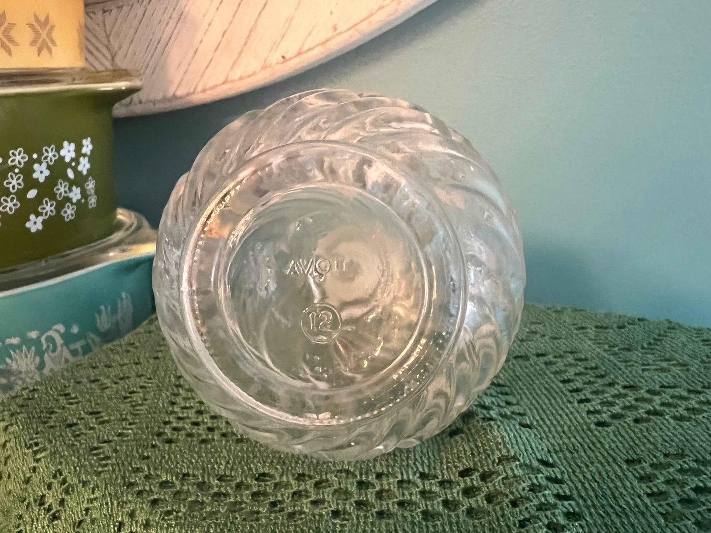 Vintage Avon Soft Swirls Clear Glass Bath Oil Decanter – 8 fl. oz