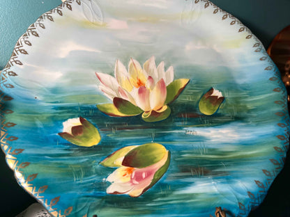 Beyer & Bock Hand-Painted Water Lily Porcelain Plate | Vintage Glassware