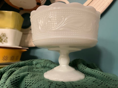 Vintage milk glass compote