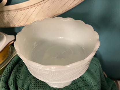 Vintage E.O. Brody milk glass compote for wedding centerpiece