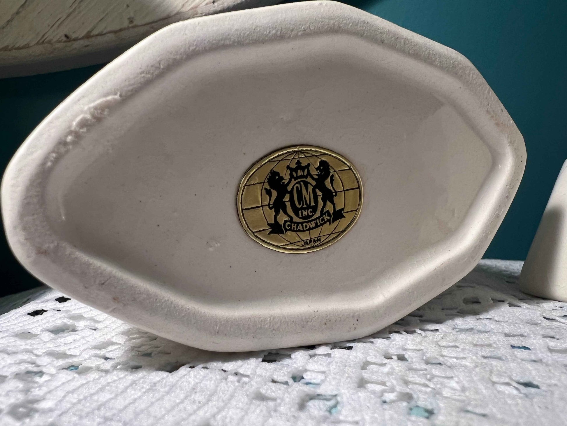 Vintage Ceramic Spoon & Fork Holders | Dark Pink Roses | CMI Inc. Chadwick Japan Collectible