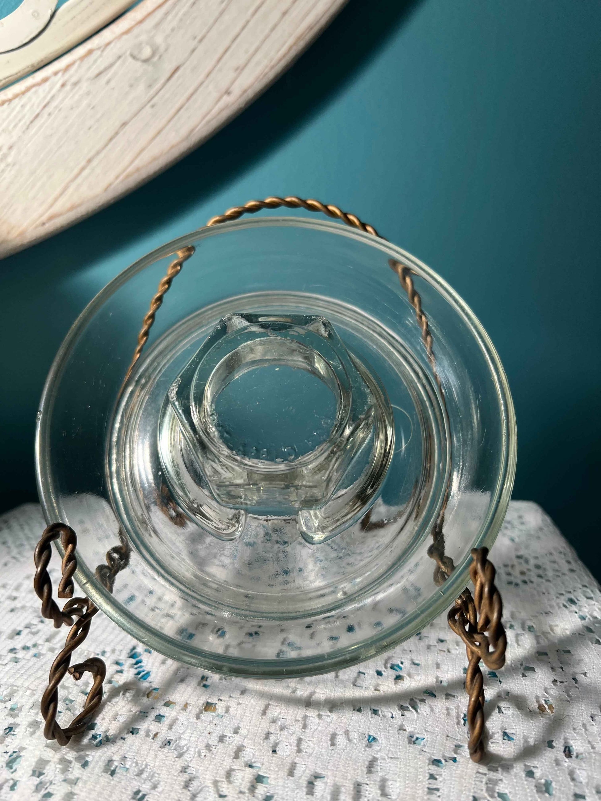 Vintage Clear Glass Chicken Waterer Base Smooth Rim | Vintage Glassware