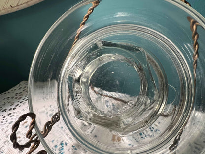 Vintage Clear Glass Chicken Waterer Base Smooth Rim | Vintage Glassware