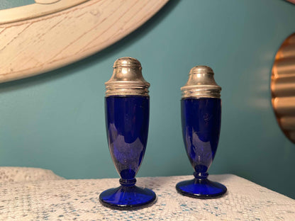 Vintage Cobalt Blue Salt & Pepper Shakers | Collectible Tableware