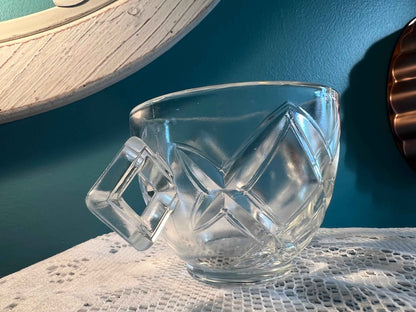 Vintage Colony Diamond Block Punch Cup | Set of 2 | Clear Glassware