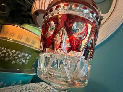 Ruby red flash wine glass collectible