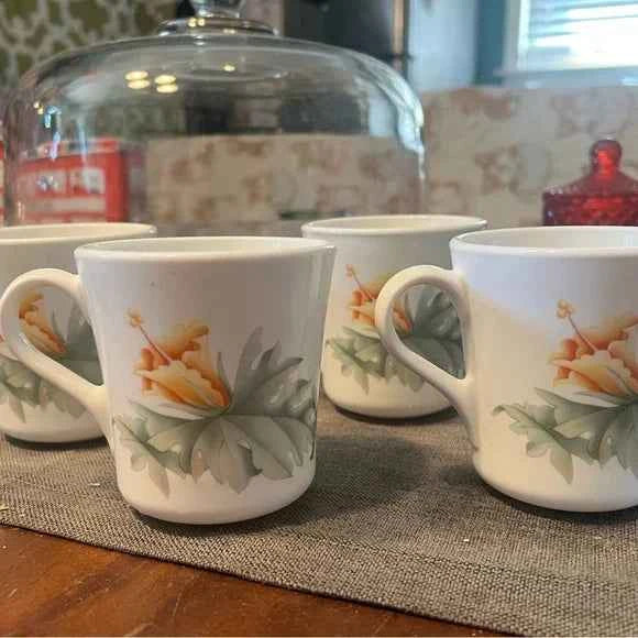 VintageCorningware Hummingbird Mugs – Set of 4 | Vintage Drinkware | Cottagecore Mugs