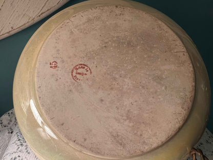 Vintage Czechoslovakia Lusterware Planter Bowl | Yellow & Blue Collectible