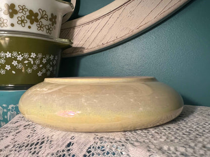 Vintage Czechoslovakia Lusterware Planter Bowl | Yellow & Blue Collectible