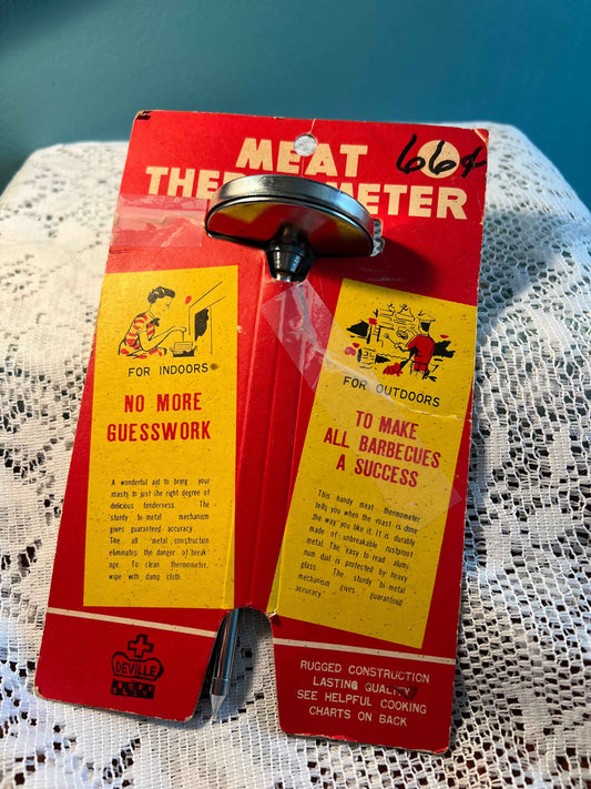 Vintage Deville Bi-Metal Meat Thermometer | Original Packaging | Mid-Century Kitchenware