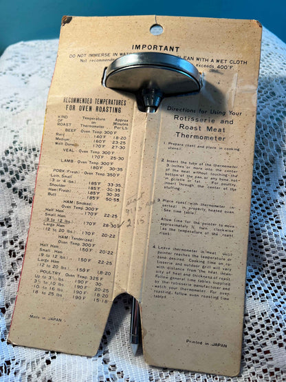 Vintage Deville Bi-Metal Meat Thermometer | Original Packaging | Mid-Century Kitchenware