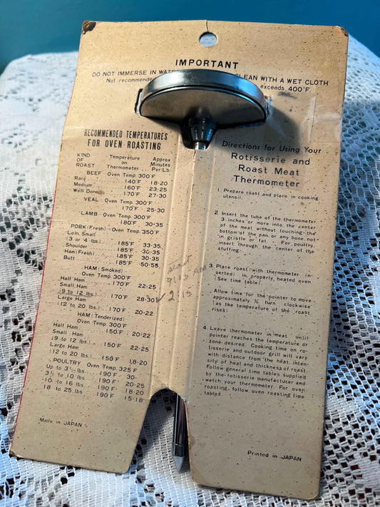 Vintage Deville Bi-Metal Meat Thermometer | Original Packaging | Mid-Century Kitchenware