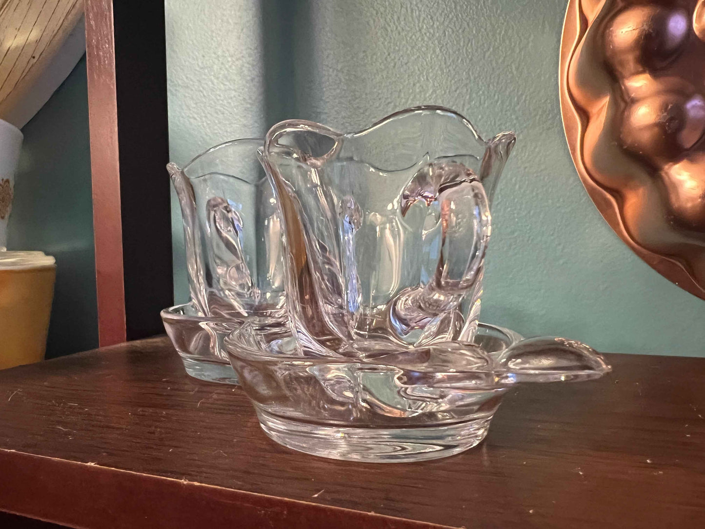 Duncan & Miller Canterbury Manganese Crystal Sugar, Creamer & Tray Set | Depression Glassware