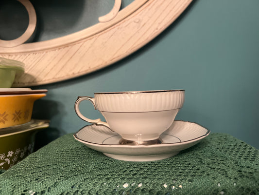 Eternity footed cup and saucer