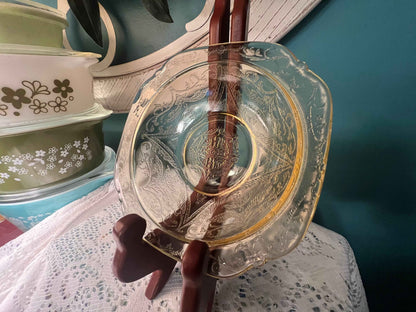 Vintage Federal Glass Amber Soup Bowl | Madrid | Collectible Yellow Depression Glass