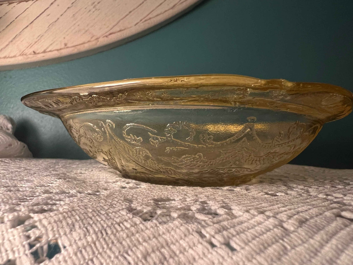 Vintage Federal Glass Amber Soup Bowl | Madrid | Collectible Yellow Depression Glass