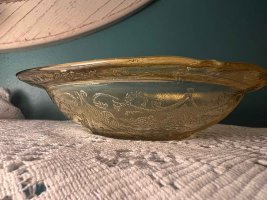 Vintage Federal Glass Amber Soup Bowl | Madrid | Collectible Yellow Depression Glass