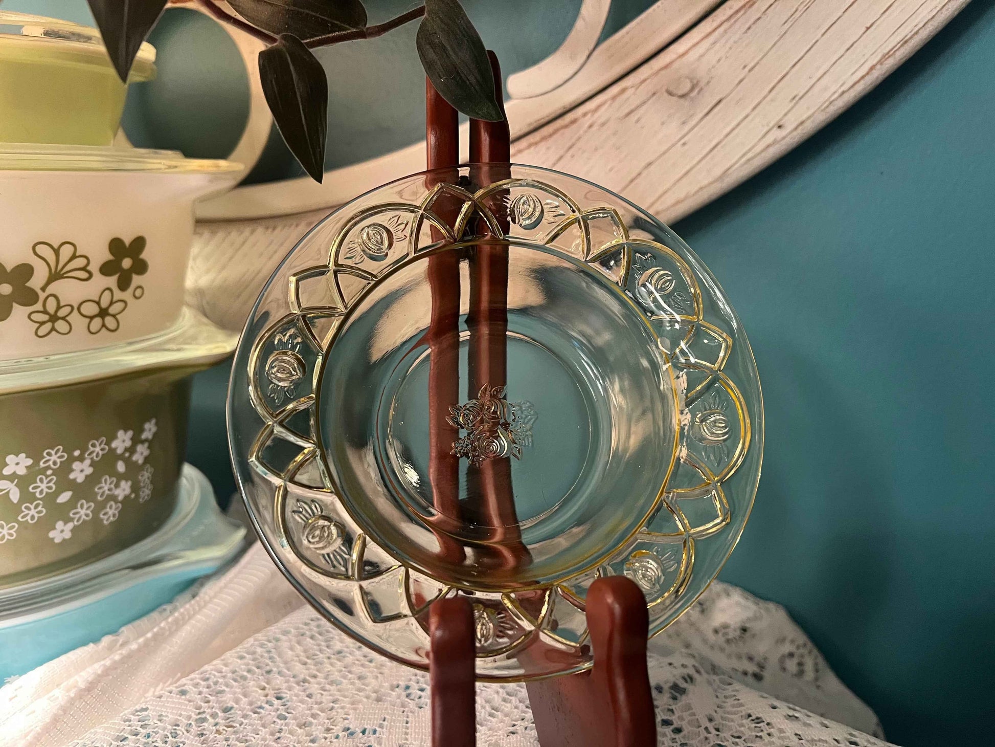 Vintage Federal Glass Amber Berry Bowl | Rosemary (Dutch Rose) | Collectible Yellow Depression Glass