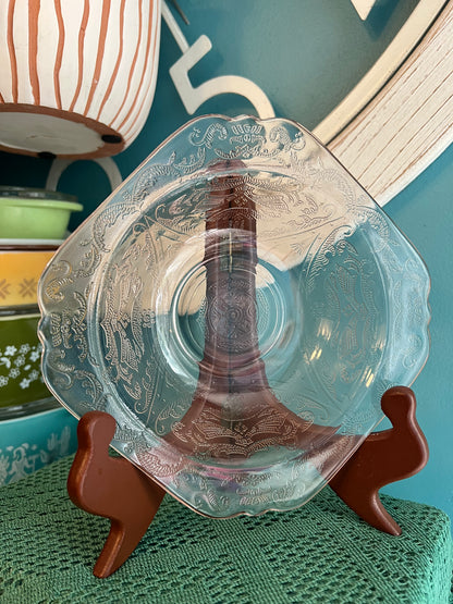 Vintage 1930s Federal Glass Madrid Pink Depression Glass rimmed bowl