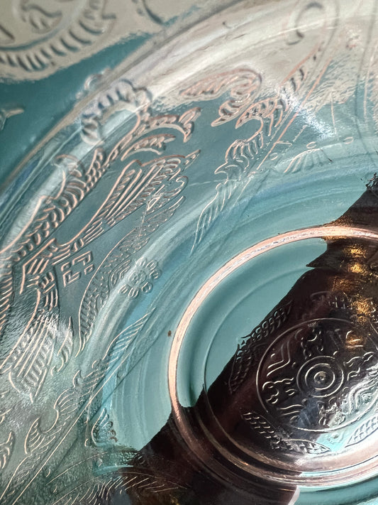 Collectible pink Depression glass soup, salad, or dessert bowl