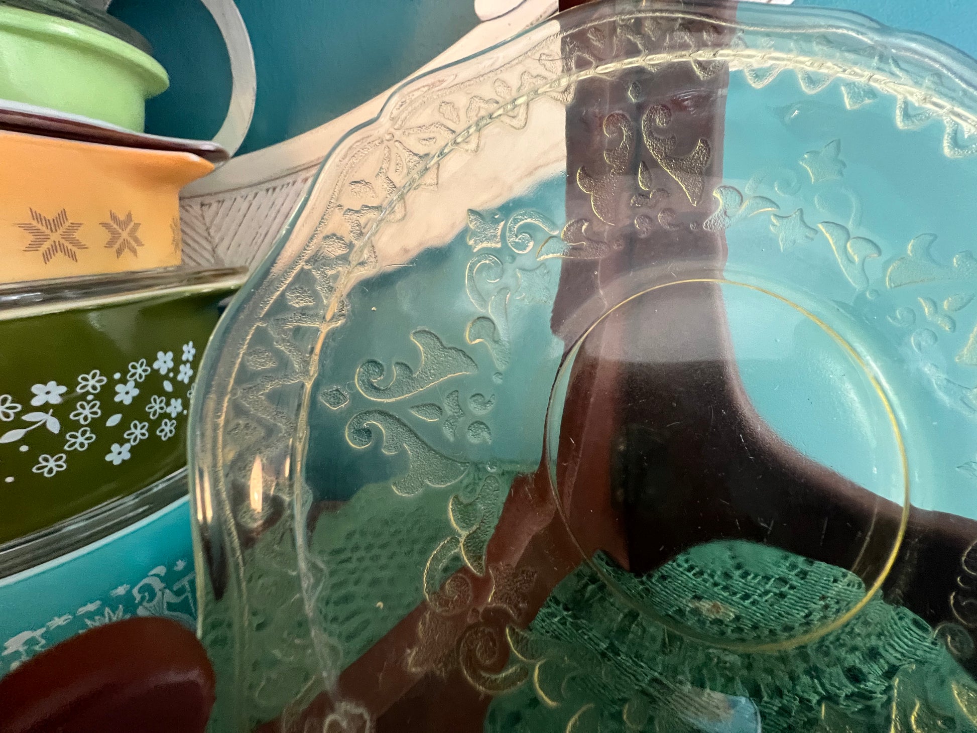 Collectible 1930s Federal Glass Patrician pattern saucer