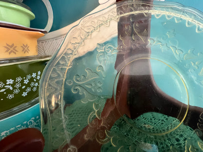 Collectible 1930s Federal Glass Patrician pattern saucer