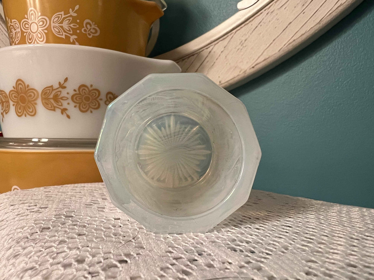 Fenton Art Glass Iridescent Leaf Votive | Signed Collectible Candle Holder | Shimmering Decorative Glass