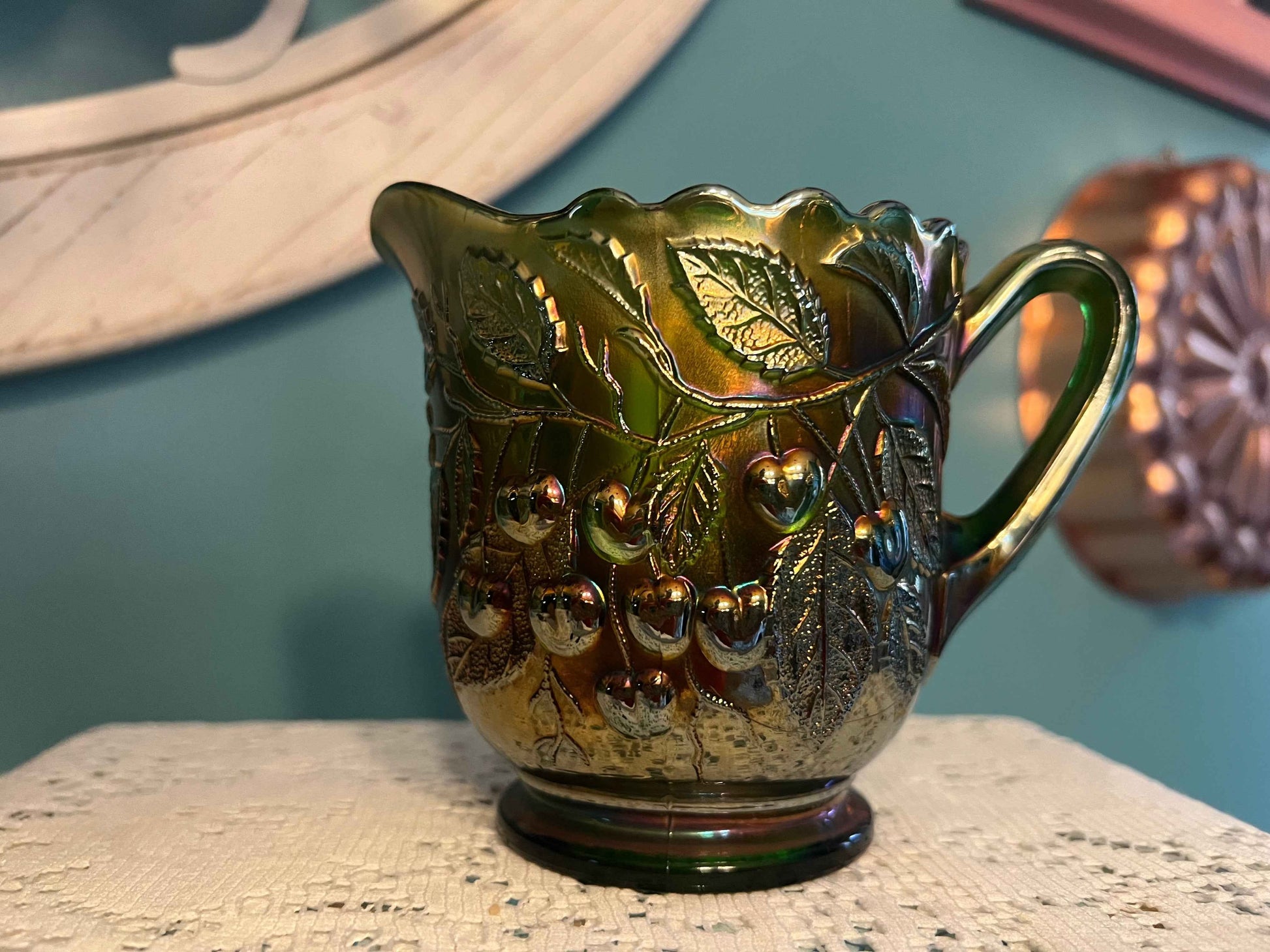 Fenton Amethyst Carnival Glass Creamer | Vintage Glassware | Collectible Tableware