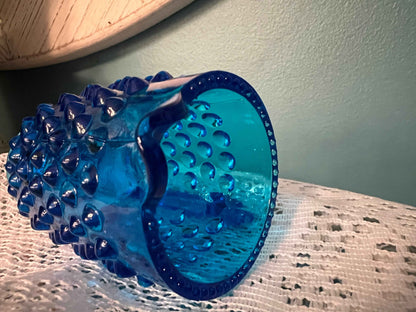 Cobalt Blue Fenton Glass Hobnail Mini Pitcher | Collectible Vintage Glassware