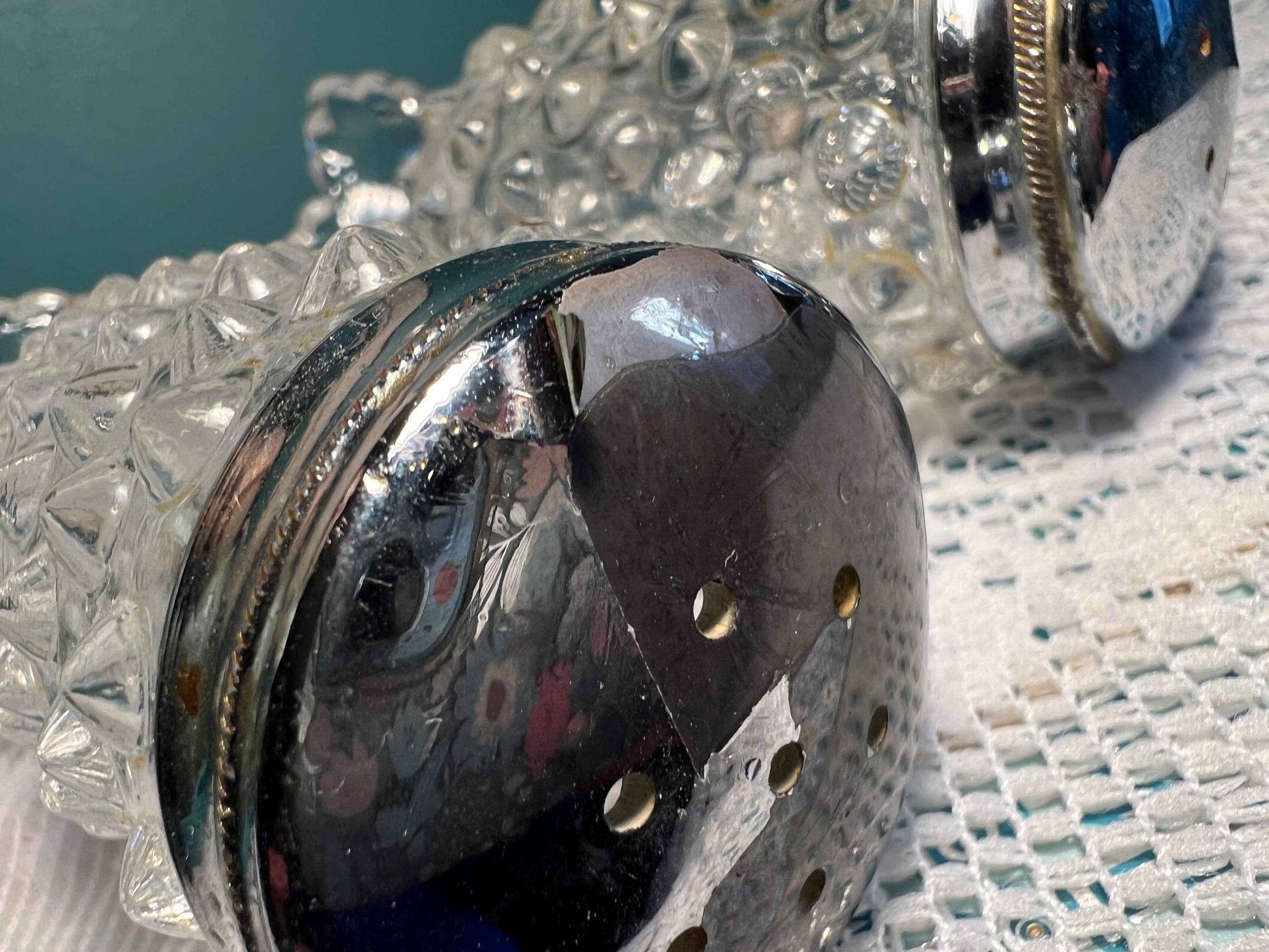 Mid-Century Fenton Leaf Footed Hobnail Salt & Pepper Shakers | Clear Glass | Collectible Vintage Glassware