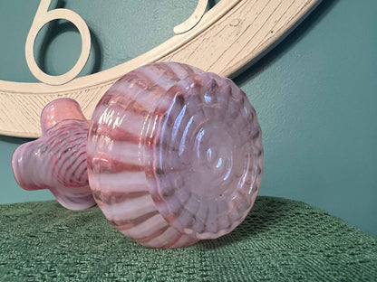 Vintage Fenton Cranberry Opalescent Spiral Optic Swirl Vase | Art Glass