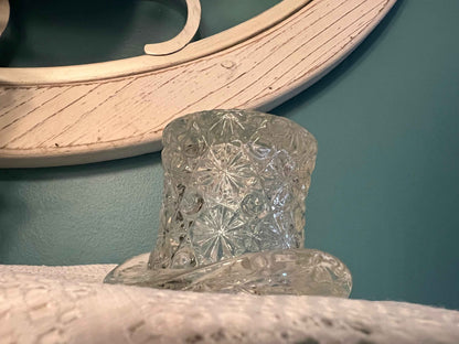 Fenton Top Hat – Clear Daisy &; Button | Collectible Vintage Glassware
