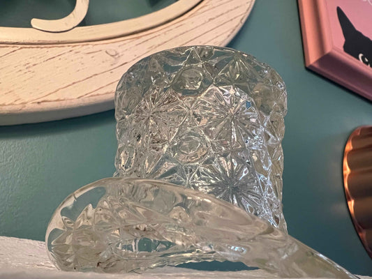 Fenton Top Hat – Clear Daisy &; Button | Collectible Vintage Glassware