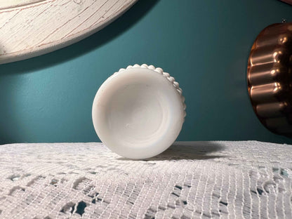 Vintage Fenton White Milk Glass Miniature Vase | Hobnail Crimped | 8-Point