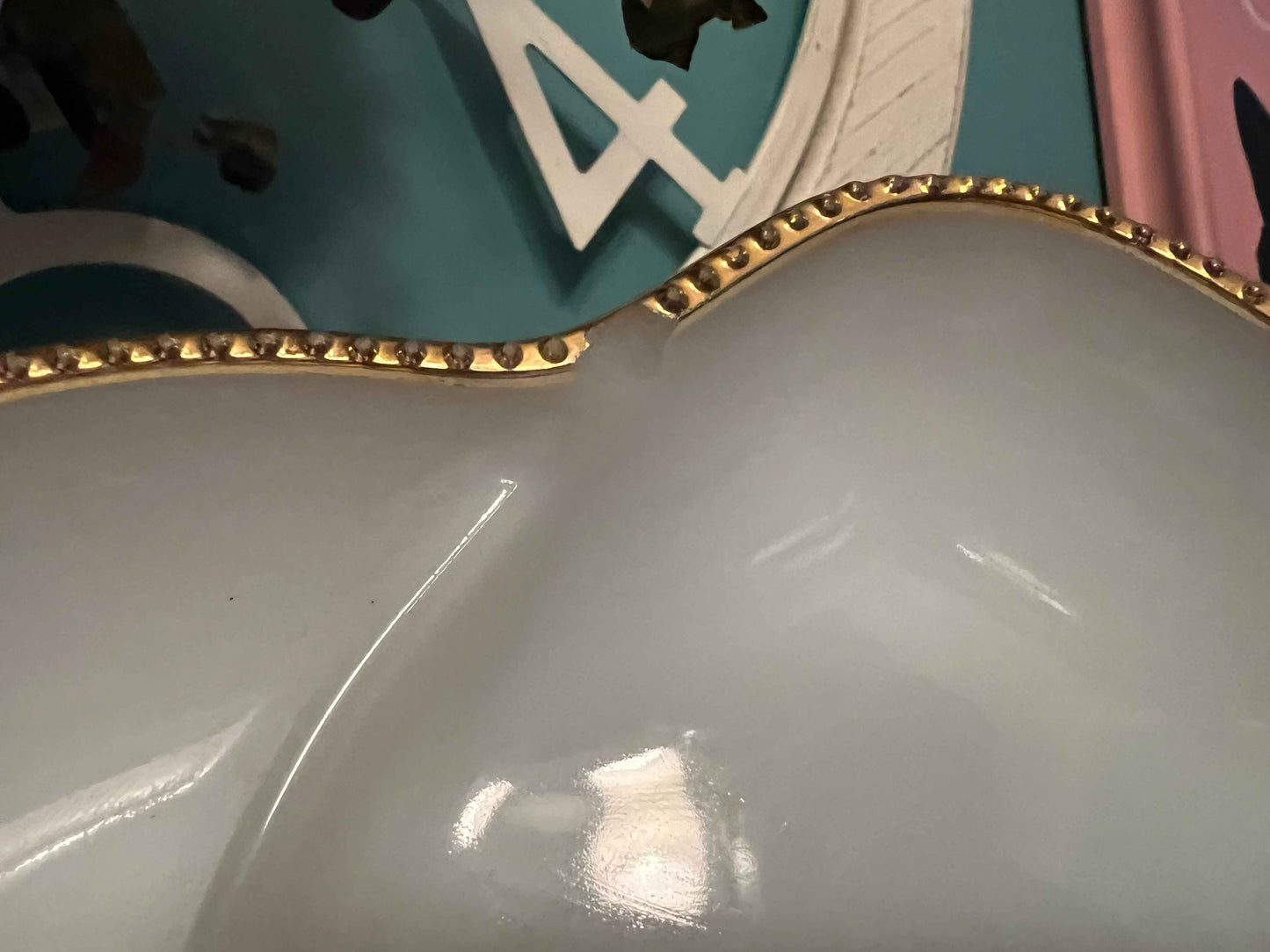 Vintage Fire King Milk Glass Divided Tray – Gold Trim Server Dish | Collectible Fire King Tableware