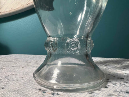 Vintage Glass Footed Bud Vase with Rose Motif | Floral Etched Vase | Vintage Home Décor