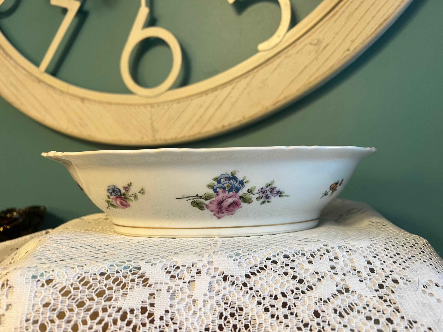 Haviland Chantilly Oval Vegetable Bowl | Limoges China Floral Platter