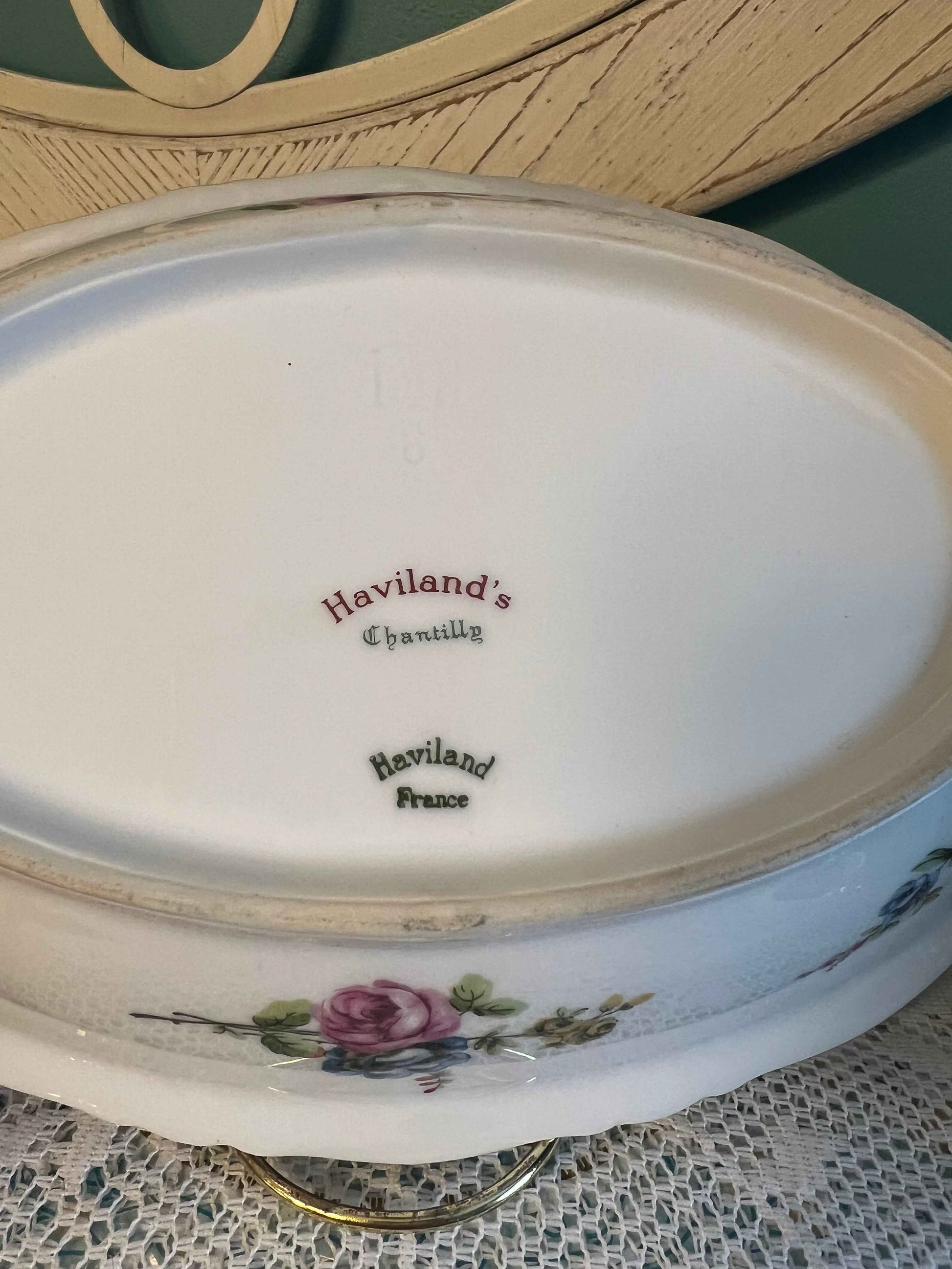 Haviland Chantilly Oval Vegetable Bowl | Limoges China Floral Platter