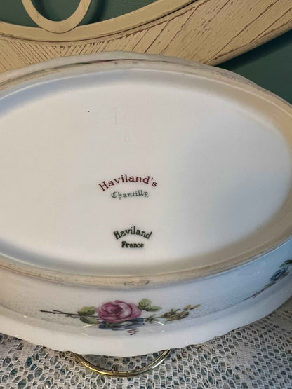 Haviland Chantilly Oval Vegetable Bowl | Limoges China Floral Platter