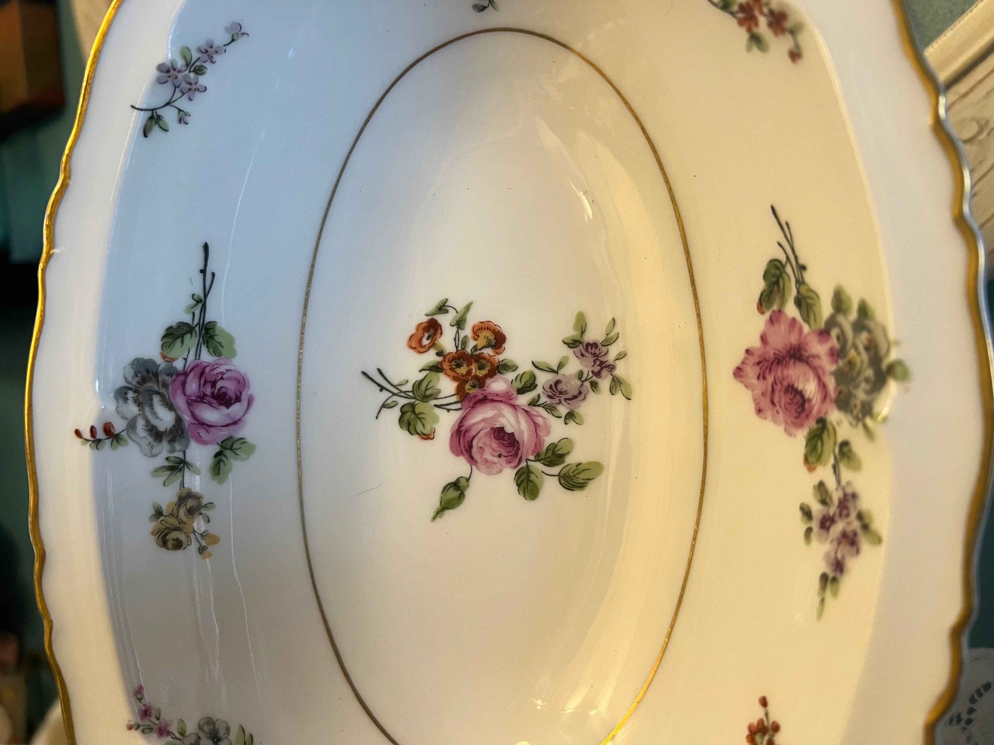 Haviland Chantilly Oval Vegetable Bowl | Limoges China Floral Platter