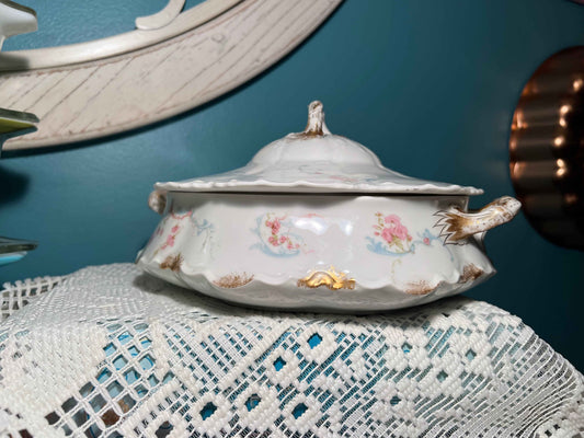 Vintage Haviland Limoges Covered Serving Dish | French Porcelain Bowl | 10”