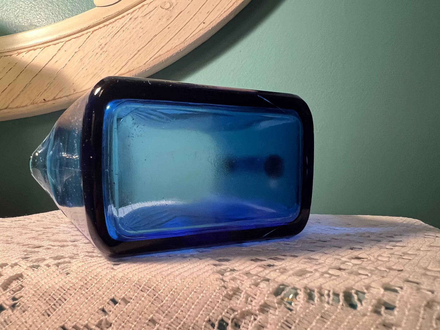 Vintage Hazel Atlas Cobalt Blue Chevron Creamer | Art Deco Depression Glass