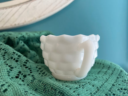 Vintage Hazel Atlas Cubed Milk Glass Sugar Bowl – Opaque White