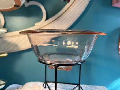 Vintage Hazel Atlas Pink Pillar Optic Ribbed Mixing Bowl | 7.5" | Depression Glass