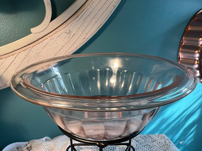 Vintage Hazel Atlas Pink Pillar Optic Ribbed Mixing Bowl | 7.5" | Depression Glass